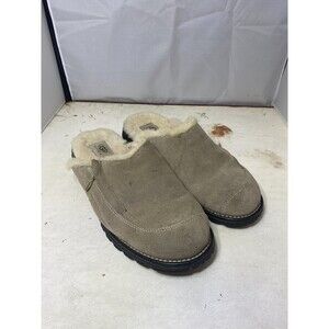 UGG Hampton Sheepskin Sand Leather Clogs Mules Slip On Slipper Women’s Sz 10 Zip